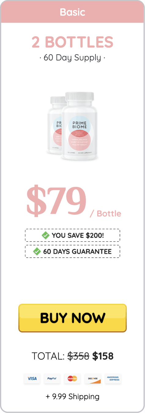 PrimeBiome 2 bottles (60 day supply) package